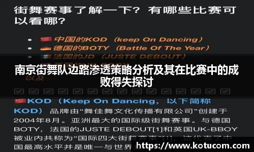 南京街舞队边路渗透策略分析及其在比赛中的成败得失探讨